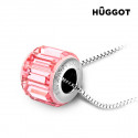 Подвеска Hûggot Pink Wheel с родиевым покрытием и кристаллами Swarovski® (45 см)