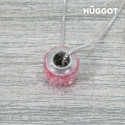 Hûggot Pink Wheel Rhodium-Plated Pendant Created with Swarovski®Crystals (45 cm)