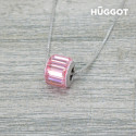 Подвеска Hûggot Pink Wheel с родиевым покрытием и кристаллами Swarovski® (45 см)