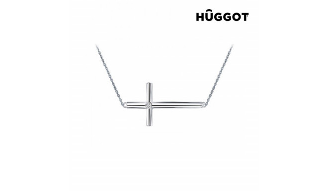 Подвеска Hûggot Cross из стерлингового серебра 925 пробы с фианитами (45 см)
