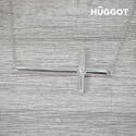 Подвеска Hûggot Cross из стерлингового серебра 925 пробы с фианитами (45 см)
