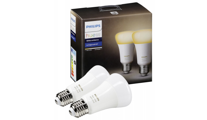 Philips Hue White Ambiance LED DIM E27 9,5W (60W) white 2pcs