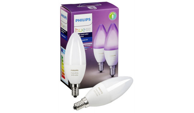 1x2 Philips Hue White + Color Ambiance LED DIM E14 6,5W