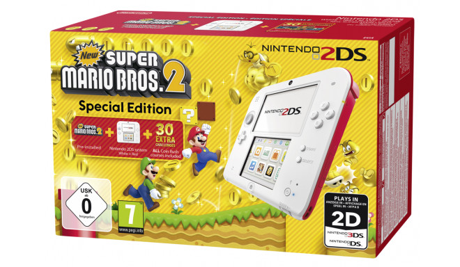 Nintendo 2DS white + red incl. New Super Mario Bros. 2