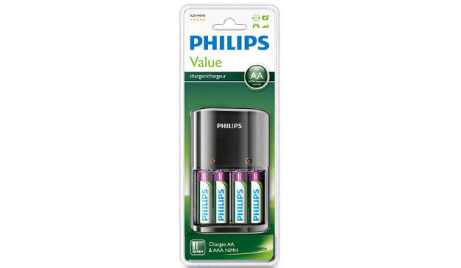 Philips akulaadija AA/AAA + 4x AA 2100mAh