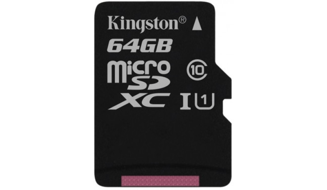 Kingston mälukaart microSDXC 64GB Canvas Select 80R CL10 UHS-I