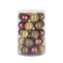 Glass balls 30pcs LUXO, D6cm, red/gold/silver