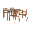 Aiamööbli komplekt SAILOR laud ja 4 tooli (10474) 150x90xH73cm, lauaplaat: 5mm hall klaas,alumiinium