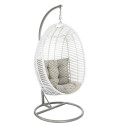 Hanging chair CORA with cushions 96x96xH198cm, stand: grey steel tube, seat: plastic wicker, color: 