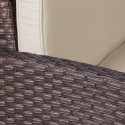 Садовая мебель CREDA с подушками, стол и угловой диван, стальная рама с плетением из пластика, цвет:
