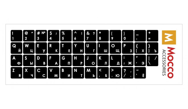 Mocco keyboard stickers ENG/RU, black