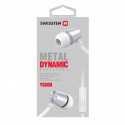 Swissten YS500 Stereo Earphones With Microphone and Remote in TPE Flat Cable / 3,5mm / 1.2m White