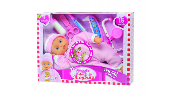 BAMBOLINA doll (baby) with doctor accessories 33cm, with baby sounds, BD1308