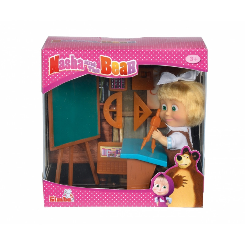 SIMBA MASHA AND THE BEAR doll with accessories School Fun 109301944 Dolls Photopoint.lv