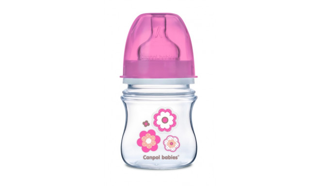CANPOL BABIES wide neck anticolic bottle EasyStart - Newborn baby 120ml 35/216 pink flowers