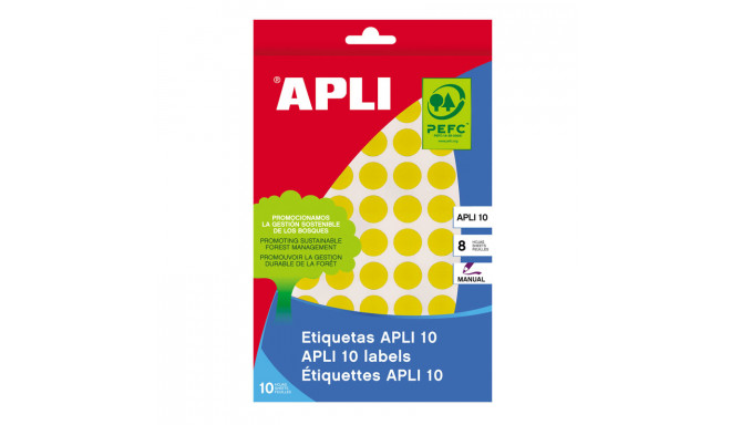Etiketid Apli ümarad iseliimuvad D=13mm 8l/pk kollane
