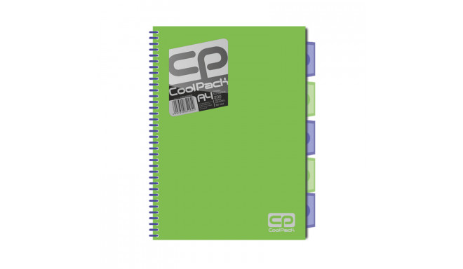 Spiraalköitega kaustik Patio Jumper Neon A4, 200 lehte, 5 vahelehte, ruuduline, sinine