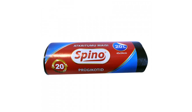 Prügikotid SPINO 20L, 20tk, 10mic HDPE, 45x56cm,must (2 tk)