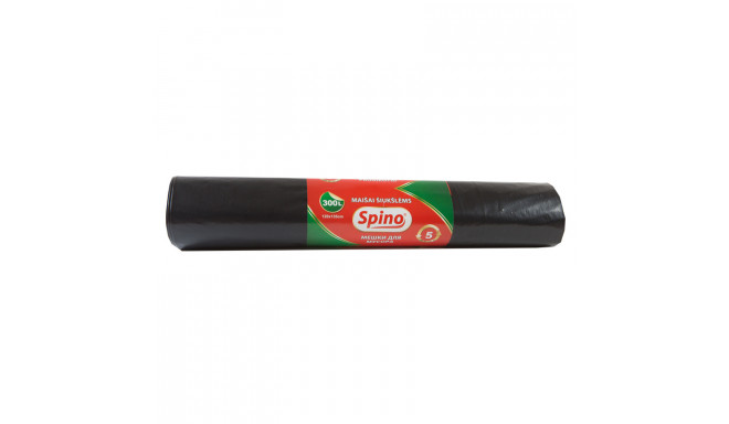 Prügikotid SPINO 300L, 50mic, LDPE, 120x135cm, 5tk, must