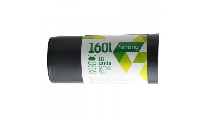 Prügikotid Sortex 160L, 75x115cm, LDPE 50mic, 10 tk, must