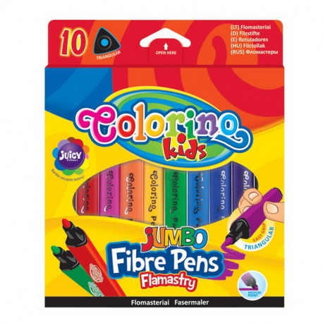 Viltpliiatsid Colorino Jumbo, kolmnurksed, 10 värvi