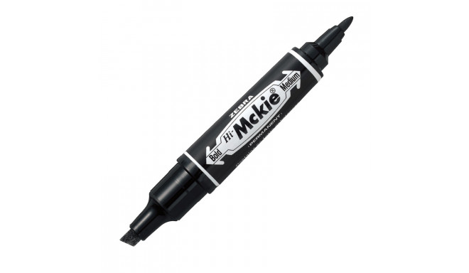 Marker permanentne Zebra Mckie Bold 2 otsaga 1.0mm /4-6mm lõigatud ots, must