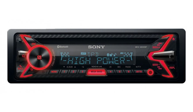 Sony MEXXB100BT / 4 x 100W MP3, WMA, WAV, AAC, FLAC mängija - FM raadio (RDS/EON)