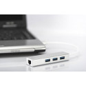 Digitus USB 3.0 3-Port Hub with Gigabit LAN, USB Hub (White)