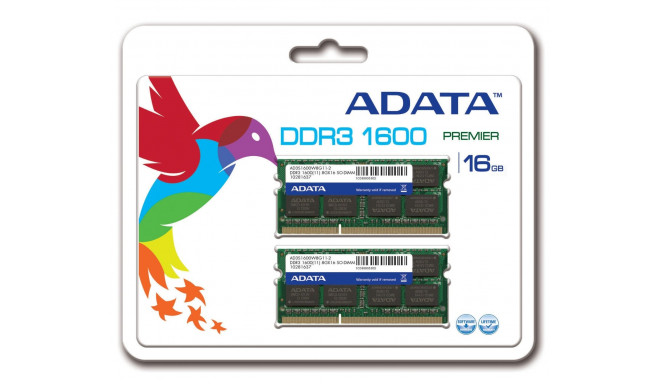 Adata RAM DDR3 SO-DIMM 16GB 1600-11 Premier 512x8 Dual