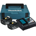 Makita Power Source Kit 197952-5 - MAKPAC size 1, 2x Li-ion rechargeable battery 3Ah