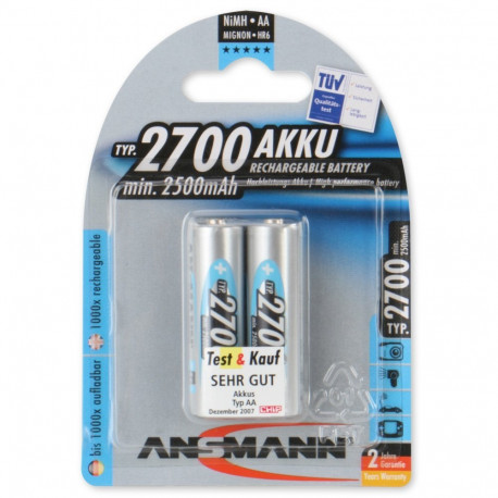 Ansmann akupatarei Mignon NiMh AA 2700mA 2tk