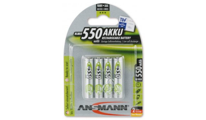 Ansmann Micro NiMh battery 4xAAA 550mA