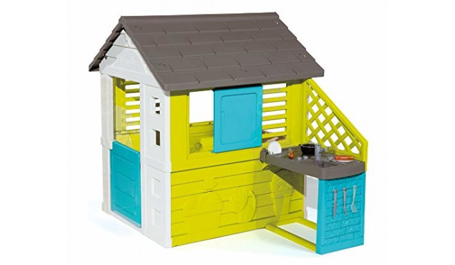 Smoby Pretty play house with summer kitchen, garden play equipment (green)