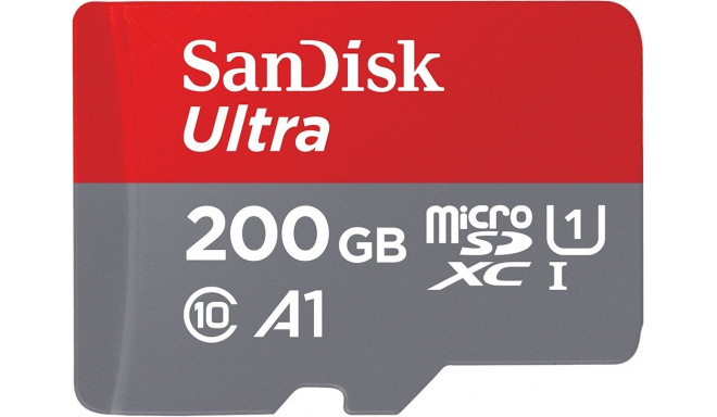 SanDisk mälukaart microSDXC 200GB Ultra UHS-I A1 Class 10