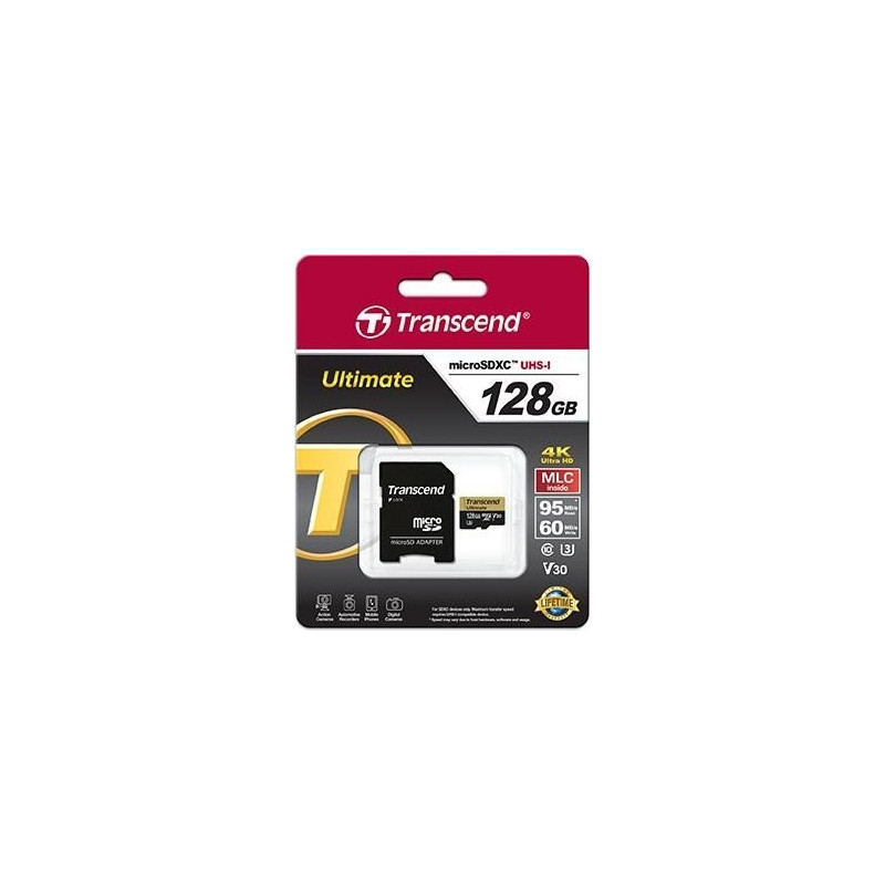 Карта памяти microsdxc uhs i u3 transcend 128 гб