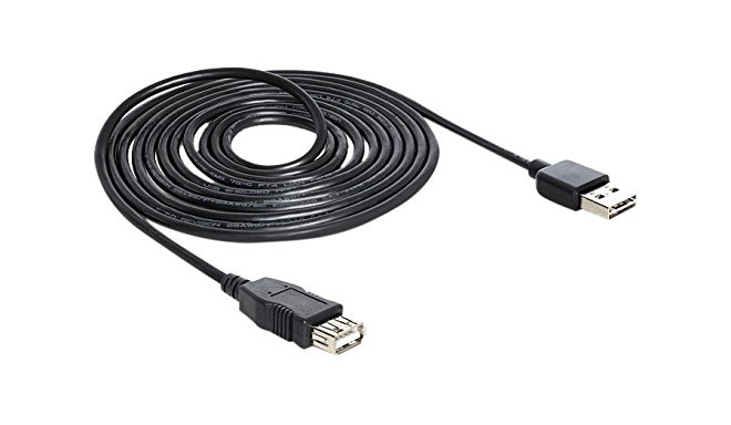 DeLOCK EASY USB2.0 A Plug/Socket - black 5m