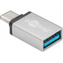 Goobay üleminek USB-C (M) - USB 3.0 A (F), hõbe (Gen1-5Gbs)