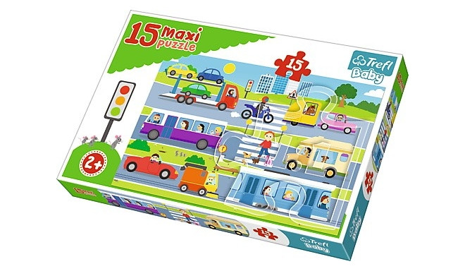 Puzzle Baby 15 elementów Maxi - Pojazdy miejskie