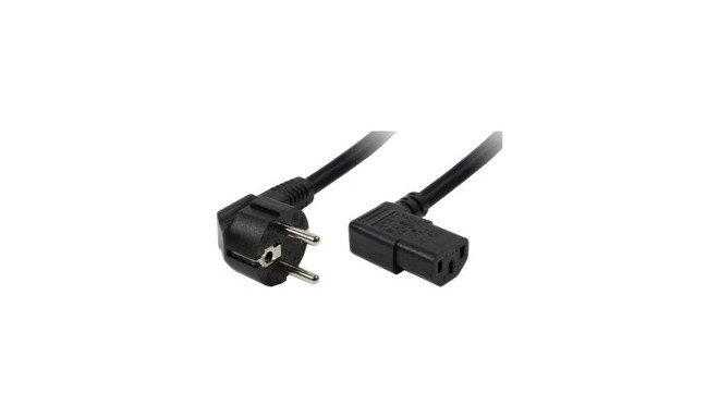 Power cord with Schuko male to IEC-C13 female