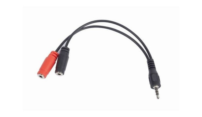 Adapter Mini Jack(M) 4PIN/2xMini Jack(F) 20cm