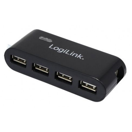 HUB USB 2.0 4-Ports with power supply, Black