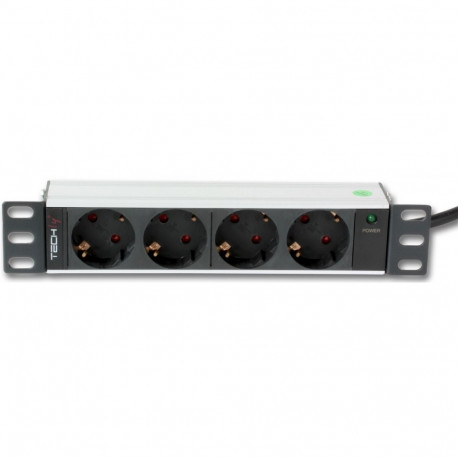 Techly power strip Rack 10 1U 250V 16A 4xSchuko 1.8m
