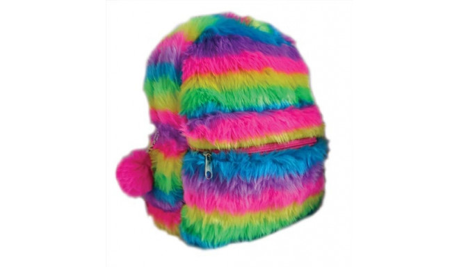 Backpack rainbow fur.