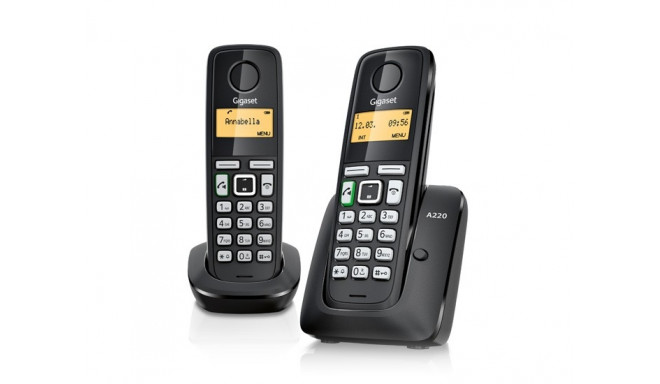 GIGASET PHONE DECT A220 DUO BLACK