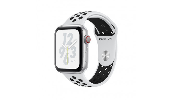 Apple Watch Nike+ Series 4 GPS + Cellular, 44mm Silver Aluminium Case with Pure Platinum/Black Nike 