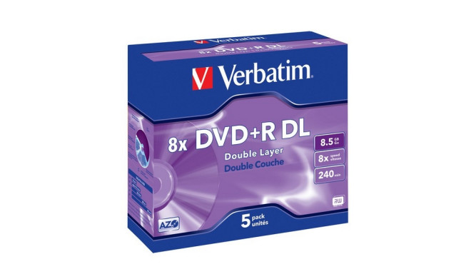 Verbatim DVD+R 8.5GB 8x DL 5pcs Jewel Case (43541)