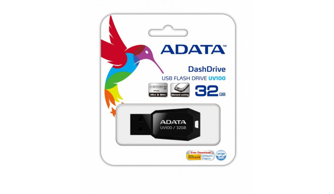 Adata flash drive 32GB DashDrive Value UV100 USB 2.0, black