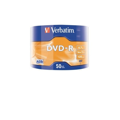 Verbatim DVD-R 4,7GB 16x Matt Silver Wrap 50tk tornis (43788)