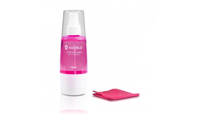Cleaning kit 150ml, cloth 20x20 cm, pink