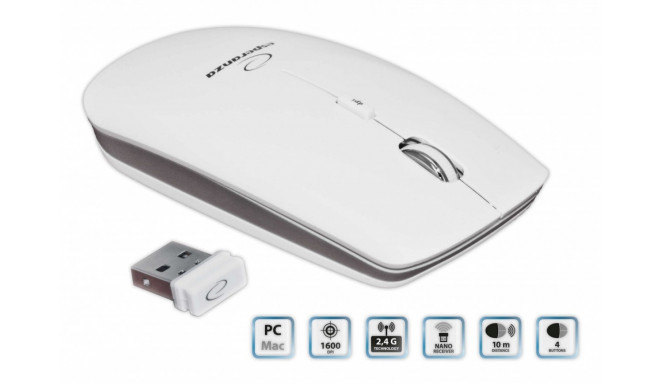 MOUSE EM120W MAC-STYLE WIRELESS 2.4GHZ